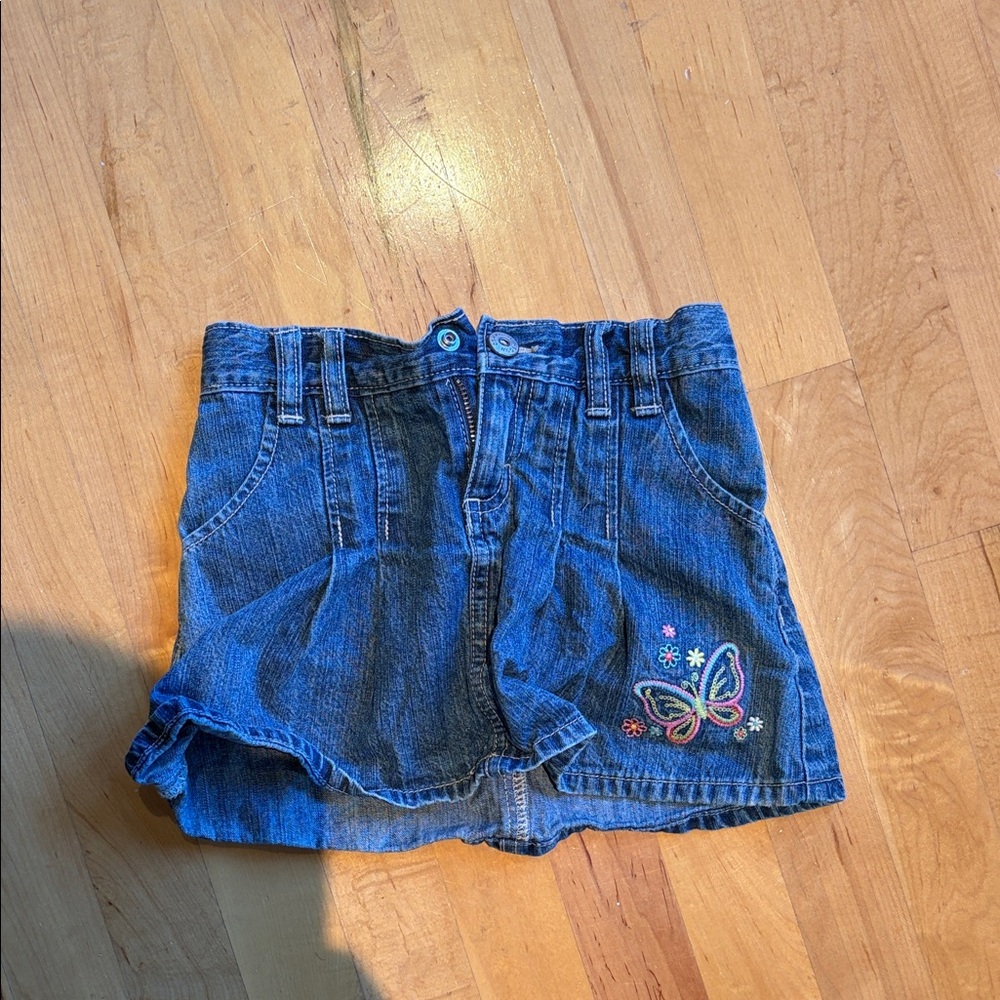 OshKosh B'gosh Blue Denim Shorts with Butterfly Design